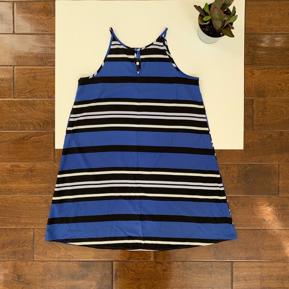 Express Deep Blue Striped Sleeveless Mini Dress - Picture 7 of 8